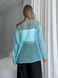 Hand knitted thin mohair sweater color turquoise SKY photo 8