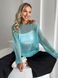 Hand knitted thin mohair sweater color turquoise SKY photo 9