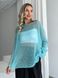 Hand knitted thin mohair sweater color turquoise SKY photo 4