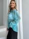 Hand knitted thin mohair sweater color turquoise SKY photo 7