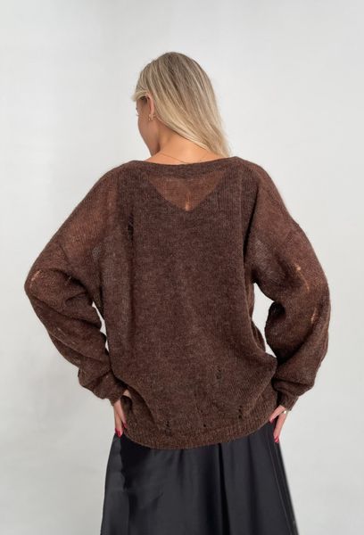 Distressed knit oversize, chocolate cardigan, premium yarn, alpaca and mohair Cool air photo