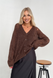 Distressed knit oversize, chocolate cardigan, premium yarn, alpaca and mohair Cool air photo 3