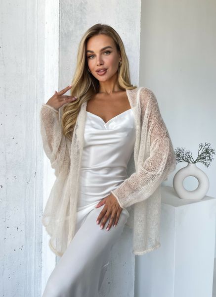 Mohair cardigan in warm milk color KARDY-52 photo