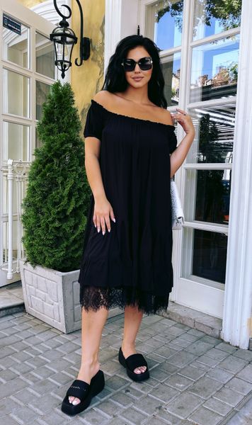 Сукня розлітайка з мереживом літня великий розмір Elena фото