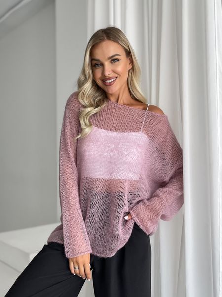 Oversized  Mohair-Wool Cardigan sweater  SKY photo