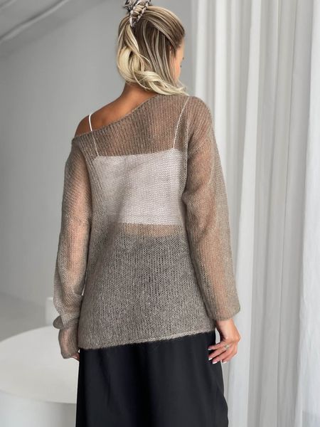 Beige oversize sweater made from premium kid-mohair, cobweb SKY photo