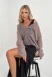 Distressed knit oversize, ash gray-beige mohair alpaka cardigan, Beige, S-L