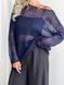 Sweater, deep navy color oversize, handmade, made of kid mohair SKY photo 8