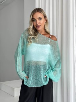 Mint-colored sweater kid-mohair, oversize SKY photo