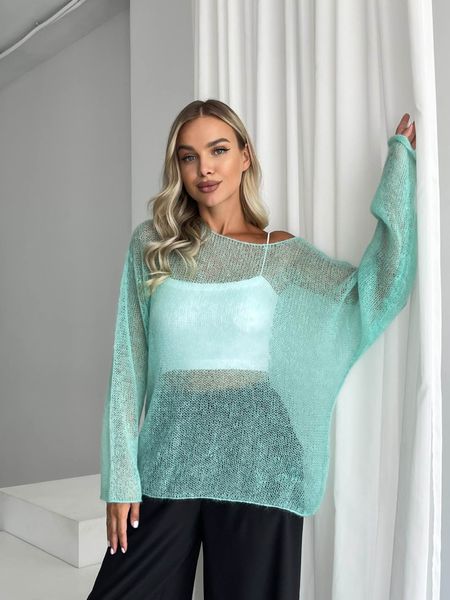 Mint-colored sweater kid-mohair, oversize SKY photo