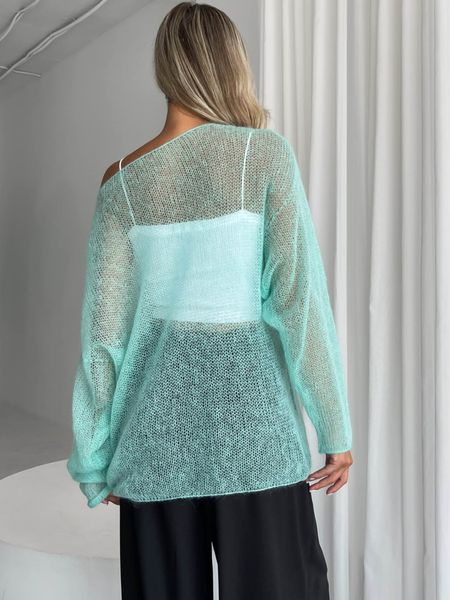 Mint-colored sweater kid-mohair, oversize SKY photo