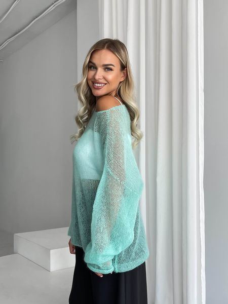 Mint-colored sweater kid-mohair, oversize SKY photo