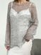 Серый меланж свитер паутинка большой размер альпака с мохером OLGA- А3-1 фото 1
