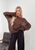 Distressed knit oversize, chocolate color mohair alpaka jumper Cool air jumper photo