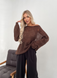 Distressed knit oversize, chocolate color mohair alpaka jumper Cool air jumper photo 7