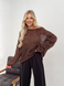 Distressed knit oversize, chocolate color mohair alpaka jumper Cool air jumper photo 3