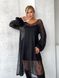 Черное платье с широким рукавом из мохера, разлетайка, паутинка ALIEN MINI-4 фото 1