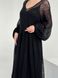 Черное платье длинное с широким рукавом из мохера, разлетайка, паутинка ALIEN фото 11