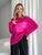 Hand knitted thin mohair crewneck sweater neon pink SKY photo