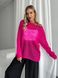 Hand knitted thin mohair crewneck sweater neon pink SKY photo 3