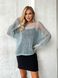 Blue cobweb oversized mohair sweater OLGA-228 photo 1