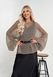 Delicate dark beige mohair knitted jumper, bell sleeves Oxygen photo 8