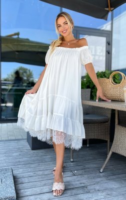 Сукня розлітайка з мереживом літня Elena фото
