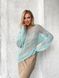 Oversized cobweb sweater in turquoise OLGA-778 photo 1